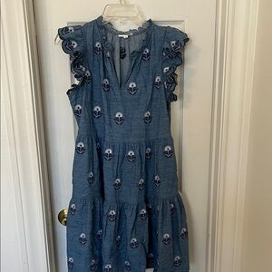 Blue Floral Midi Dress